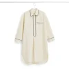 Fineline Long Nightshirt-M/L-Ivory