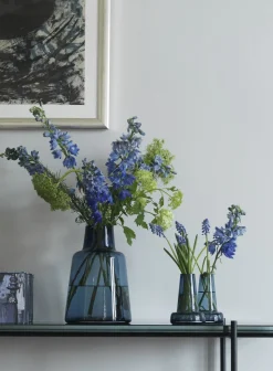 Flora Vase kort hals, blå, H 24 cm