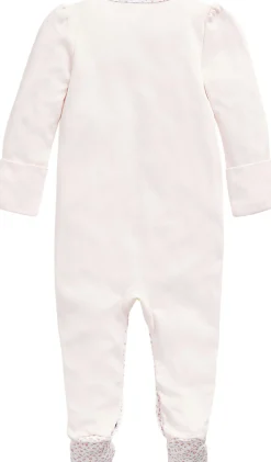 Floral-Trim Cotton Coverall