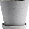 Flowerpot with Saucer-Large-Grey