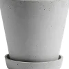 Flowerpot with Saucer-X-Large-Grey