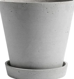 Flowerpot with Saucer-X-Large-Grey