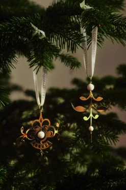 Forgyldt juleornamen, palmette