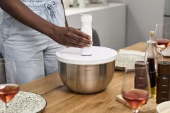 Fresh & Save BOWLS Vakuumskål L / 26 cm, Rustfrit stål, Sølv