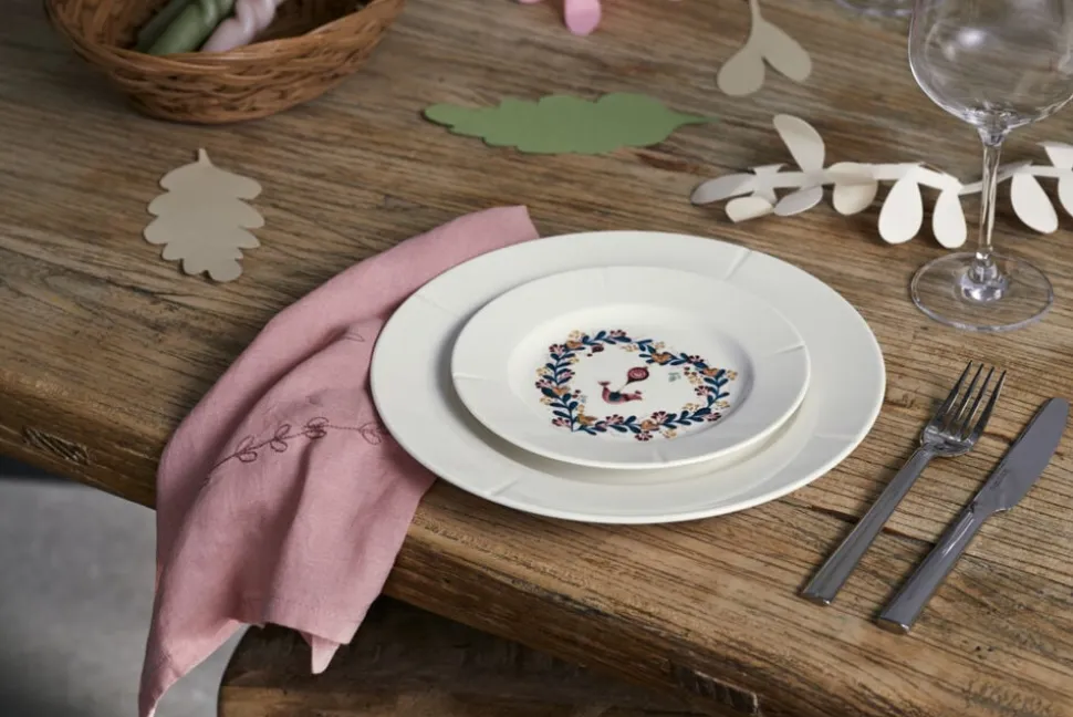 GC Cottage Tallerken Ø19. 5 cm hvid m. deko