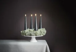 Giftbox w. spike, remote, LED cone candle, Pine green, Smoot