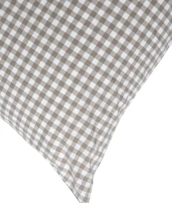 Gingham washed percale brown/white