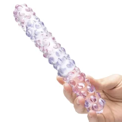 GLAS - PURPLE ROSE NUBBY DILDO