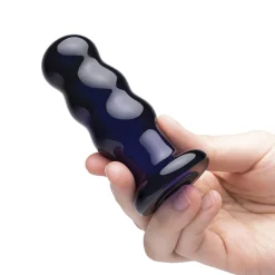 GLAS - RECHARGEABLE REMOTE CONTROLLED VIBRATING BEADED BUTTP