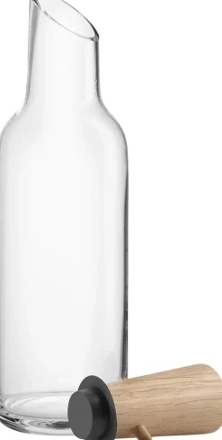 Glaskaraffel med træprop 1 l