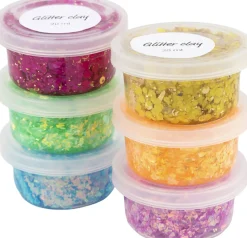 Glitter Clay, 6x20ml.