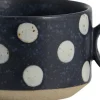 GRAINY tea cup w. handle, dark blue/sand