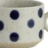 GRAINY tea cup w. handle, sand/dark blue