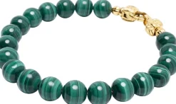 Green Malachite Healing Bracelet with Gold Lock