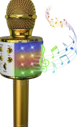 GULD KARAOKEMIKROFONmLYS