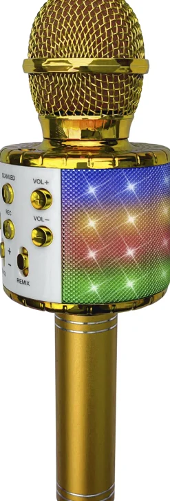 GULD KARAOKEMIKROFONmLYS