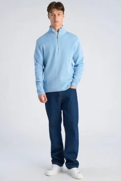 Half zip rib knit