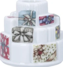 Hammershøi Christmas Gaver lysestage Ø7. 5 cm hvid m. deko