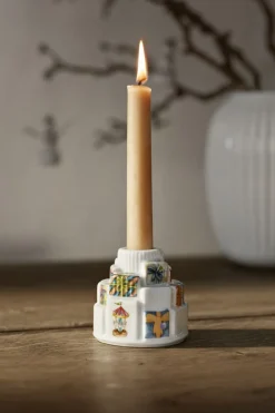 Hammershøi Christmas Gaver lysestage Ø7. 5 cm hvid m. deko