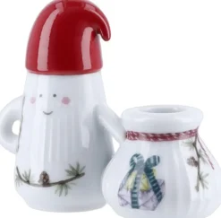 Hammershøi Christmas Nissefar lysestage H8. 5 hvid m. deko