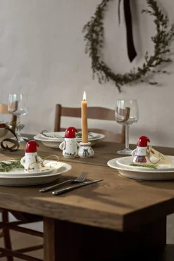 Hammershøi Christmas Nissefar lysestage H8. 5 hvid m. deko