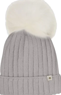 Hat Knit Alpaca Pompom