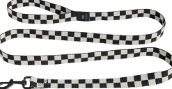 HAY Dogs Leash-Flat Check M/L-Black