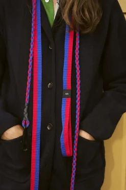 HAY Dogs Leash-Flat M/L-Red, blue