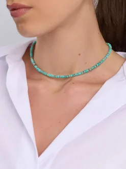 Heishi Turquoise Choker with Silver