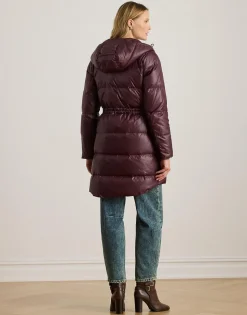 Hooded Channel-Quilted Down Coat