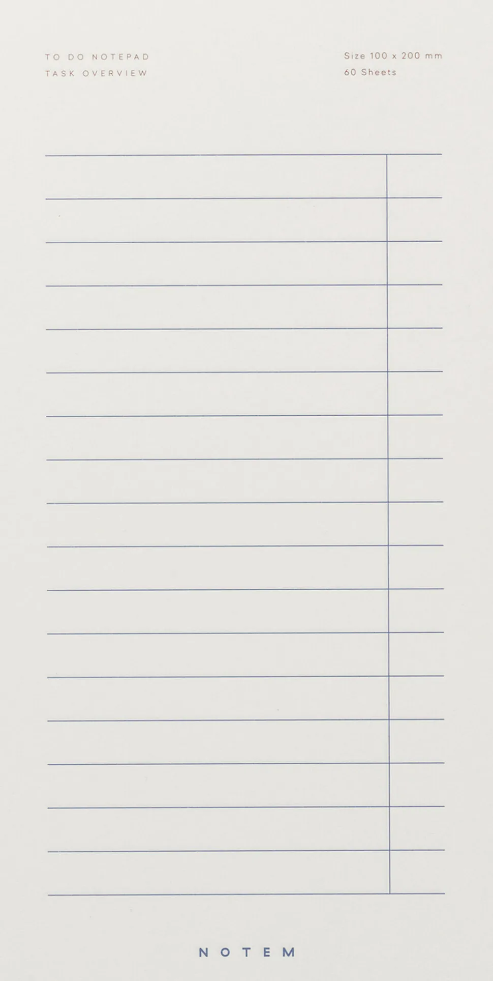 Huskeliste blok, hvid og navy