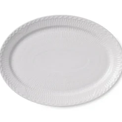 HVID HALVBLONDE OVAL TALLERKEN 28 CM