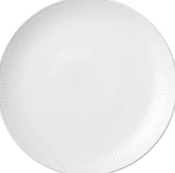 Hvid Riflet 19 cm. coupe tallerken