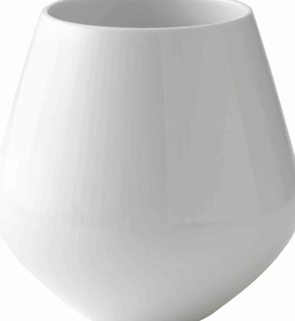 Hvid Riflet 15 cm. vase - medium