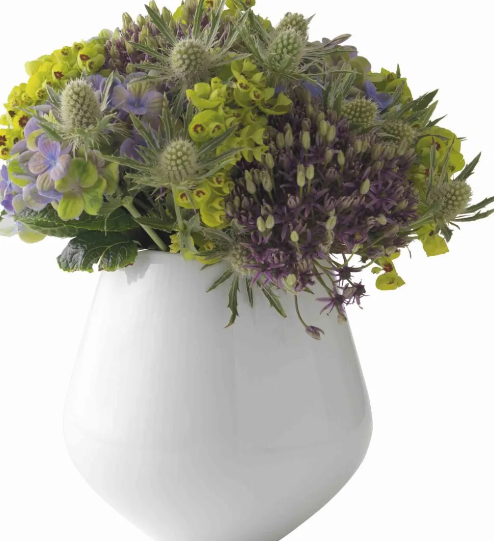 Hvid Riflet 15 cm. vase - medium