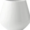 Hvid Riflet 20.5 cm. vase - stor