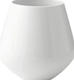 Hvid Riflet 20.5 cm. vase - stor