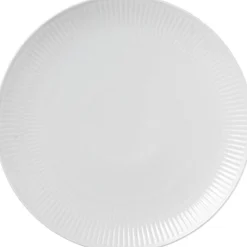 Hvid Riflet coupe 27 cm. tallerken