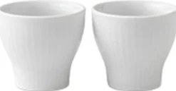 Hvid Riflet æggebæger 2 stk.