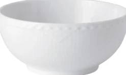 Hvid Riflet Halvblonde 15 cm Skål