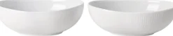 Hvid Riflet oval skål 2-pak 37 cl