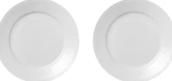 Hvid Riflet 2-pak tallerkner 27 cm