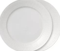 Hvid Riflet 2-pak tallerkner 27 cm