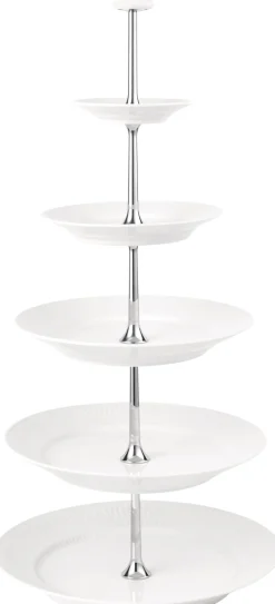 Hvid Riflet Étagère, 5 Lag