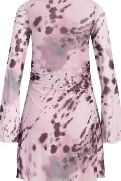 JXMINNA MESH LS DRESS WVN SN