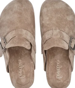KAMAKURA - SILK COW SUEDE MULES WITH BUCKLE