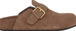 KAMAKURA - SILK COW SUEDE MULES WITH BUCKLE