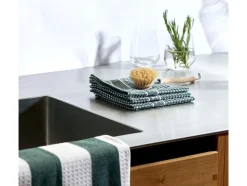 Karklude Pillivuyt 32 x 32 cm 3 stk. Grøn/Hvid 100 % økologi