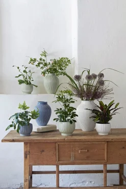 Knabstrup, vase, riller lavendelblå, 27 cm