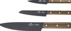 Knivsæt Phenix Walnut 3 dele Sort/valnøddetræ